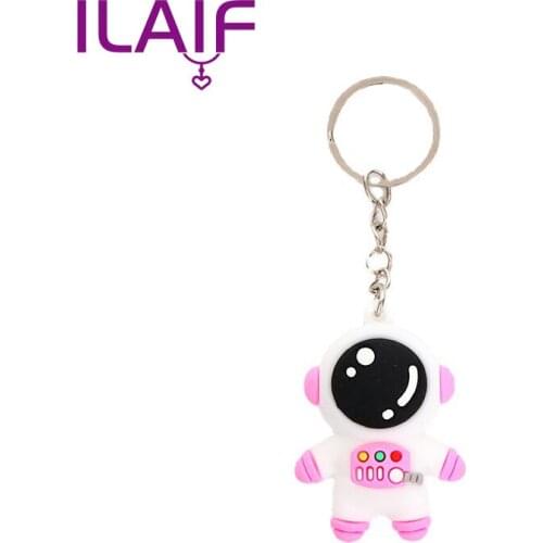 Creative Three-dimensional Cartoon Astronaut Spaceman Keychain Couple Pendant Car Keyring Fashion Cute Gift