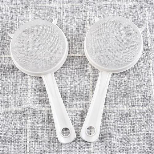 Kitchen Handheld Plastic Screen Mesh Tea Leaf Strainer Flour Sieve Colander