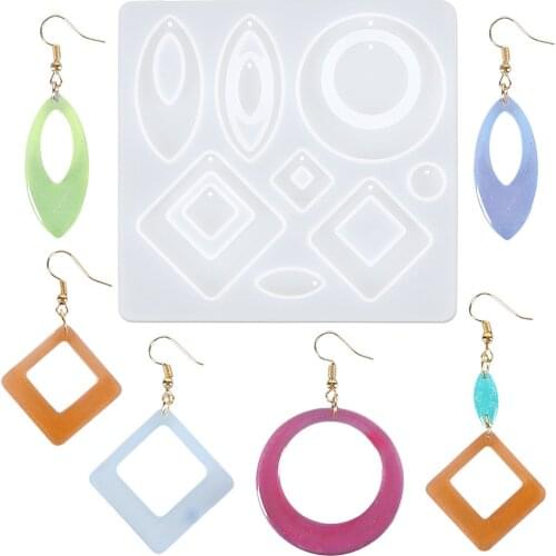 Hot New Silicone Pendant Casting DIY Jewelry Resin Mould Handcraft Epoxy Accessories For Creative Fashion Crystal Earrings Mold