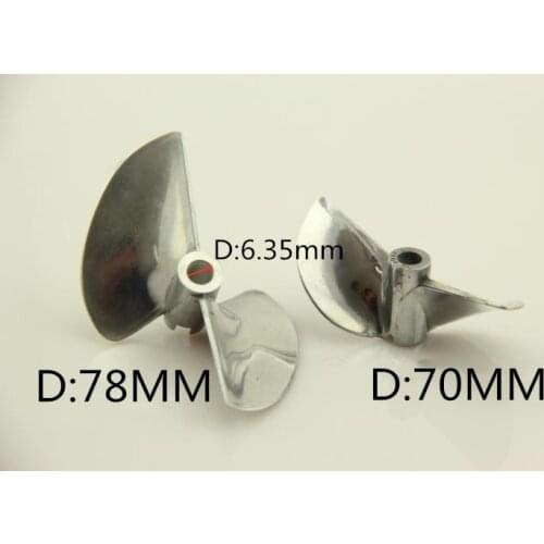 Boat Water Pump 2-blade CNC Propeller Dia 78mm Aluminum Paddle Propeller Blade for DIY Upgrades R/C Racing Boat Ship