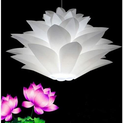 Lotus Chandelier Lampshade DIY Lotus Flower Six-Layer Lamp Shade Romantic Room Pendent Lighting Cover Hotel Bar Decor
