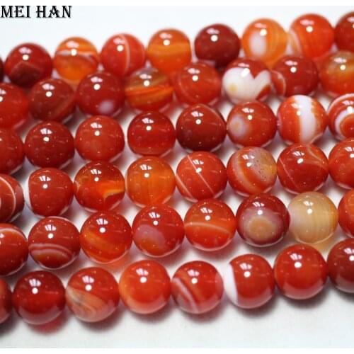 Meihan wholesale red onyx agate 8mm 10mm mix red color round beads for jewelry making design DIY or gift