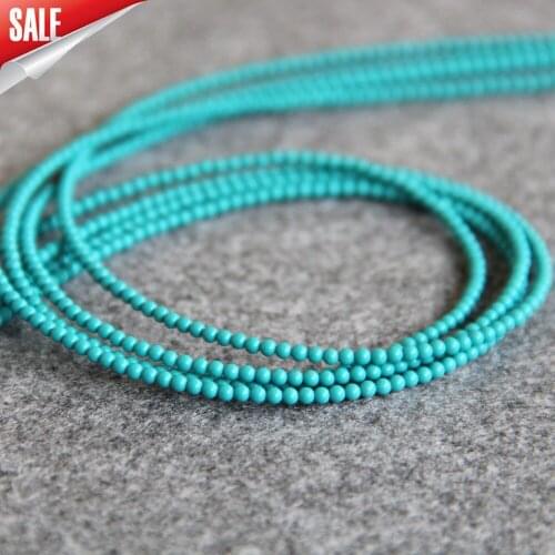 Min Order1) 3mm Fashion Natural Blue Turkey Beads Stone Loose DIY beads For Necklace Bracelet 15inch Girl Jewelry Making Design
