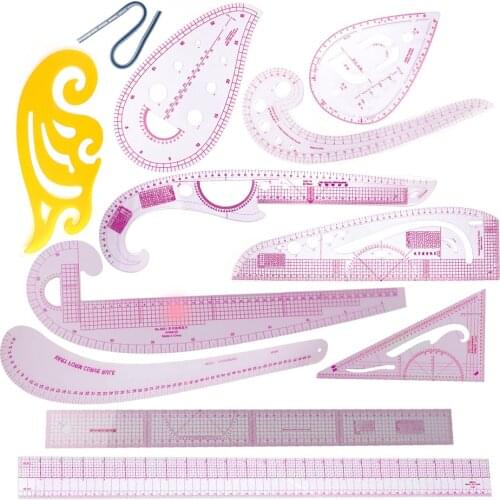 Multifunctional Patchwork Ruler Clothing Proofing Seam Quilt Sewing Cuff Grading Curve Cutting Ruler DIY Sample Patchwork-Ruler
