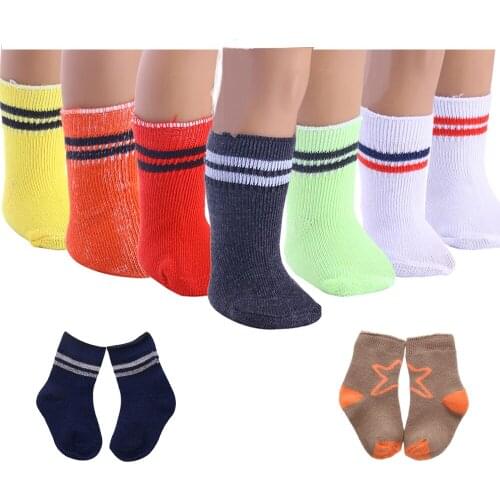 Cute Middle Tube Warm CottenDoll Socks Fit 18 Inch American &43cm Baby Reborn Doll Clothes Accessories,Russia Girls DIY Gifts5G