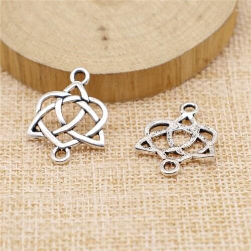 Charms for Jewelry Making Findings Handmade DIY Craft 10pcs Antique Silver Color 25x19mm Celtic Symbols Charms Pendant