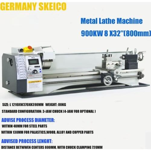 Fully Upgraded 1.1KW Brushless Varaible Speed WM210V Mini Metal Lathe Machine 8" X 36"