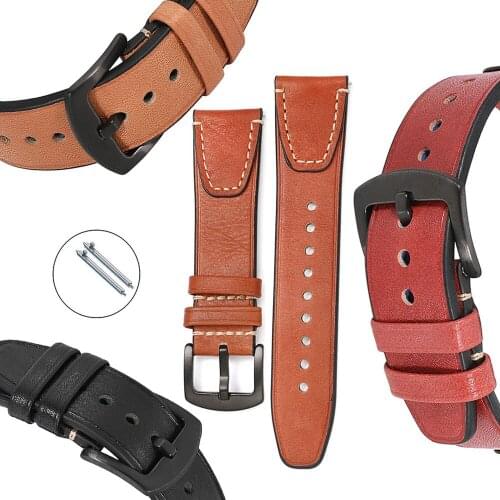 High Quality Genuine Leather Watch Strap 20mm 22mm Quick Release Spring Bar Watch Band For Mens Seiko Diving Watch