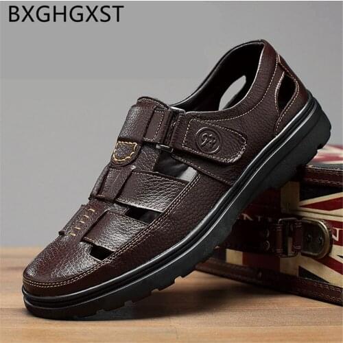 Casual Shoes Mens Sandals Summer Shoes Genuine Leather Shoes Men Gladiator Sandals for Men 2020 Beach Sandals Designer Shoes