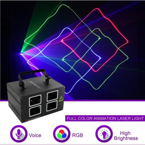 Sharelife Double Head RGB Full Color Scanning Beam Pattern DMX Laser Light Home Gig Party DJ Stage Lighting Sound Auto 4L