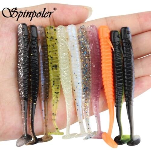 Spinpoler Worm Soft Lures Jig Wobblers For Carp Bass Swimbait Fishing Artificial Double Color Soft Bait Fishing Gear 10pcs/Pack
