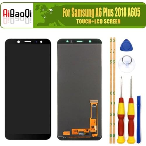 For Samsung A6 Plus 2018 A605 A605F A605FN A605G Touch Screen+LCD Display 100% Test LCD Digitizer Glass Panel Replacement