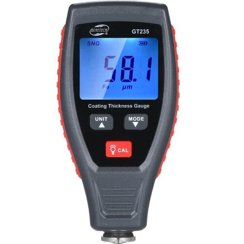 BENETECH GT235 Coating Paint Thickness Gauge Car Paint Depth Gauge Tester 0~1800μm with Pouch Calibration Substrates Calibration