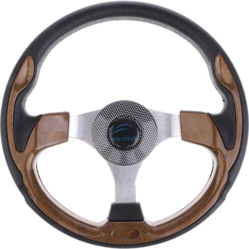 Universal Marine Boat Steering Wheel 3 Spoke 3/4' Wheel Hub Sport Aluminum ABS Marine Steering System for Marine Rib Speedboat