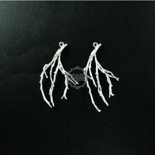 25*43MM 925 string silver tree branch bamboo root solid silver pendant charm DIY jewlery supplies 1840297