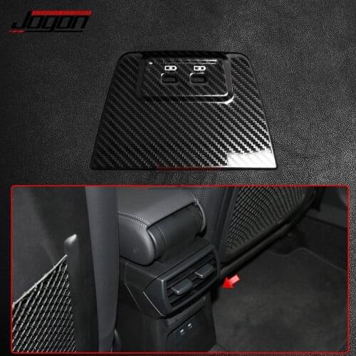 3pcs S.Steel For Audi A3 8Y 2020 2021 Interior Moldings Rear Seat Armrest Air Condition AC Outlet USB Cover Trim Car Accessories