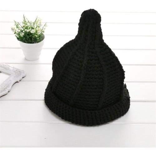 Chic Baby Hat Knitted Crochet Bebe Infant Pointy Hat Fashion Boy Girl Autumn-Winter Warm Cap Bonnet Accessories