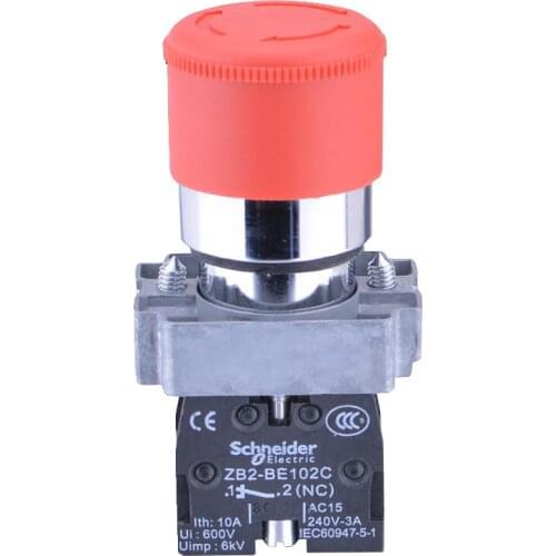 XB2BS442C Turn to Released 1N/C Red Emergency Stop Mushroom Push button