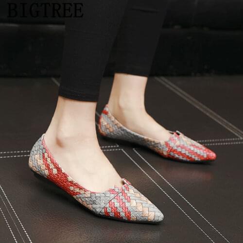 Harajuku Shoes Pointed Toe Flats Espadrilles Women Loafers Leather Shoes Women Creepers Slip On Shoes For Women Zapatillas Mujer