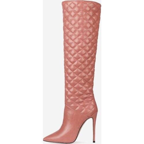 Women Sexy High Heels Over The Knee Boots Female Red Thigh High Boots Zipper Shoes Ladies Autumn Winter Long Boots Plus Size 46