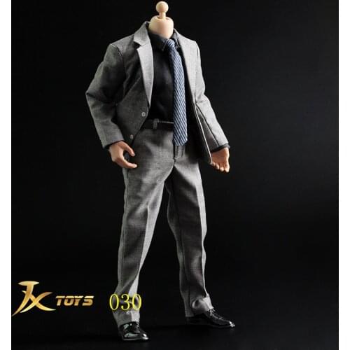 JXTOYS-030 1:6 scale handsome business suit male man clothing set with waistcoat and leather shoes for 12' narrow shoulder body