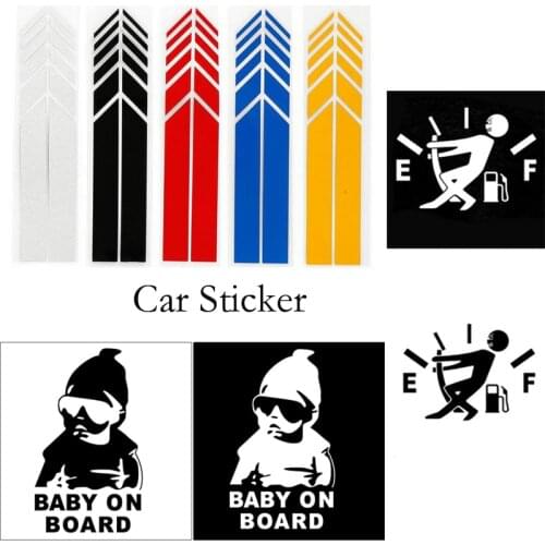 1pc/2pc Car Sticker Colors Stripe Rear View Mirror Reflective Sticker /Children Car Sticker/Funny Car Sticker DIY Car Decoration