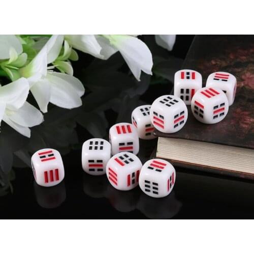 10Pcs D6 Dices For Easy Fortune-Telling Guess Divination Dice Ba Gua Eight Trigrams Parts Accessory 16mm Y51D
