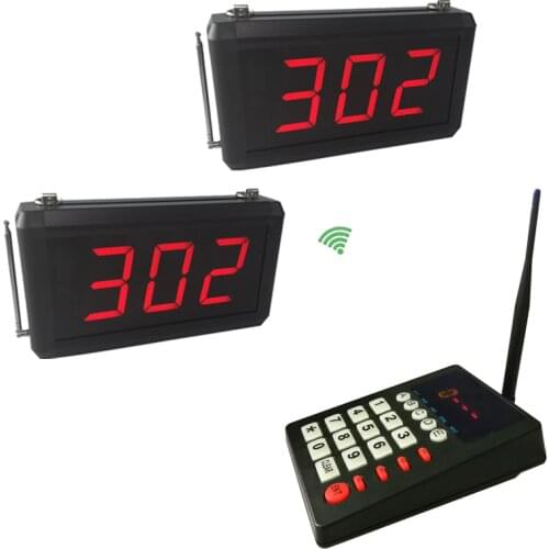 2PCS screen 1PC keypad English prompt voice number call Simple Queue Manage Display System