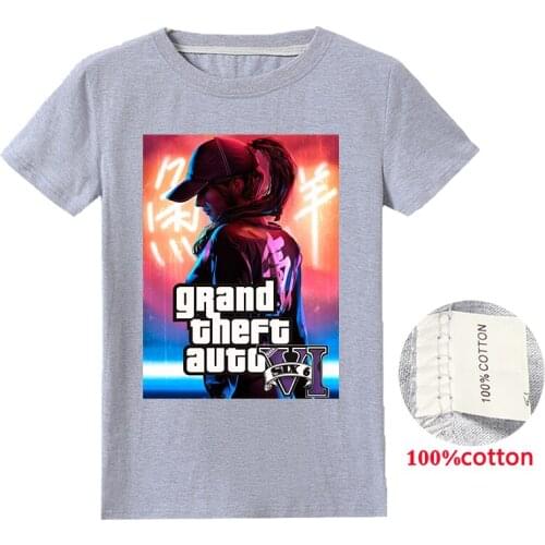2020 Summer New Grand Theft Auto T Shirts Children Tops Hip Hop Short Sleveed Gta 5 Cotton Kids Clothes Boys Tee Shirt Enfant