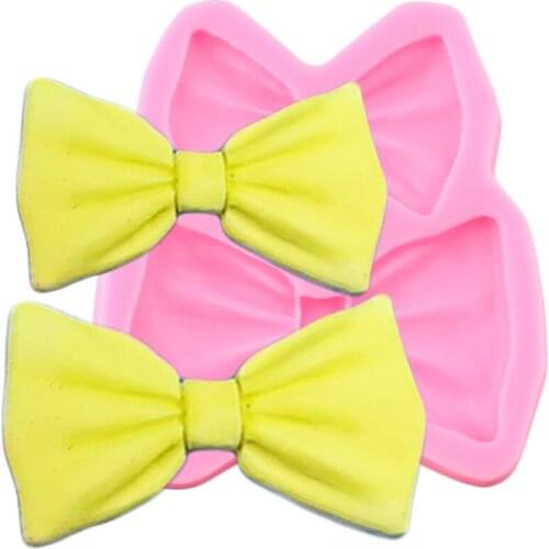 3D Bow Silicone Mold Party Candy Clay Fondant Molds Cupcake Topper Cake Decorating Tools DIY Baking Chocolate Gumpaste Moulds