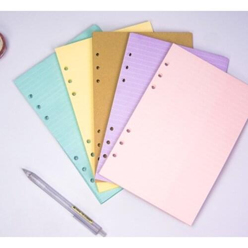 40 Sheets Colored Pink Purple A5 A6 Notebook Paper Refill Spiral Binder Index Inside Page Daily Monthly Weekly Agenda