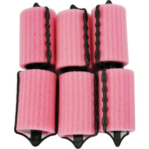 6 PCS Magic Hair Care Roller Style Sponge Curlers For Girl Ladies Pink Color Hair Styling Tool Curler Maker