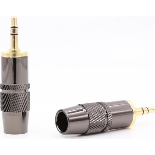 Free shipping 4pcs/lot 24K gold plated 3.5mm plug RCA Audio Connector Stereo Jack Plug soldering cable connector