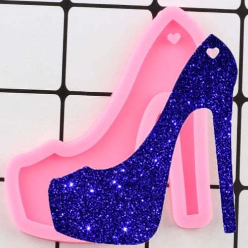 Shiny High Heels Silicone Mold Jewelry Making Epoxy Resin Molds Decoration Keychain Handmade Charms Mould Polymer Clay Pendant
