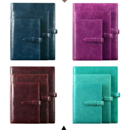 A5 B5 Genuine Leather Business Strap Notebook Spiral Loose leaf Planner Organize Diary Notebooks Luxury Gift Notepad with Rings