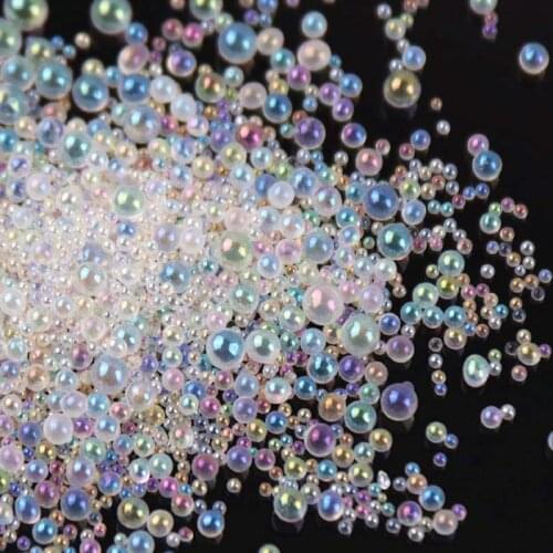 10g/Pack 0.4-3mm Mini Bubble Ball Beads Tiny Glass Bead For Silicone Mold UV Resin Epoxy Filler Resin Filling DIY Nail Art Decor