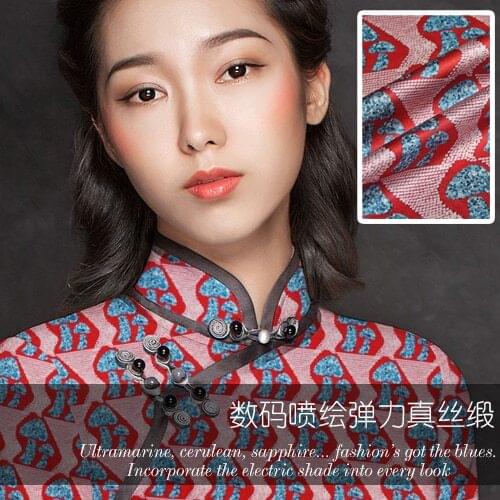 105cm wide digital inkjet silk fabric meter 20mm silk stretch satin fabric satin soft shirt dress fabric wholesale silk cloth