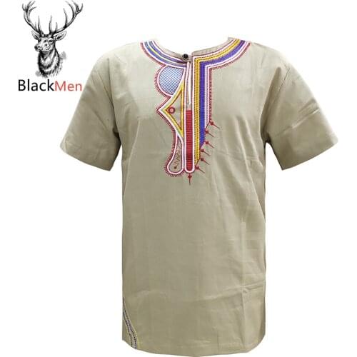 Dashiki mens top pant African men clothes 2020 riche african clothing for men shirt Embroidered Muslim t-shirt
