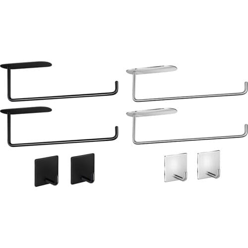 Paper Towel Holder - Self Adhesive Paper Towel Holder Under Cabinet Mount for Kitchen Bathroom Large Roll Paper