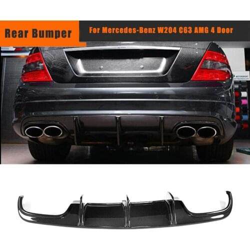 Rear Bumper Diffuser For Mercedes-Benz W204 C63 AMG 4 Door 2009-2011 Carbon Fiber