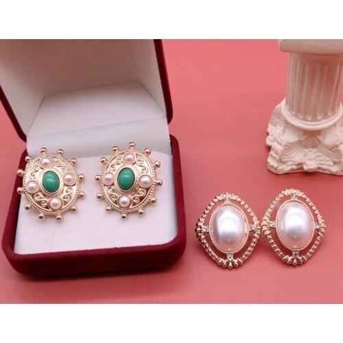 Geometric Earrings Pearl Green Party Bricons Jewelry For Women Girls