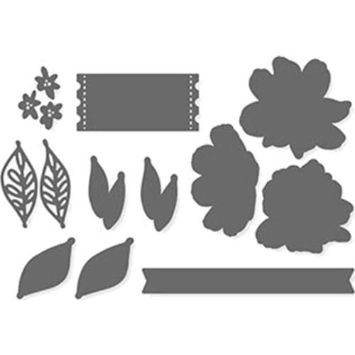 H55A Flower Leaf Seal Stamp with Cutting Dies Stencil DIY Scrapbook Embossing Photo