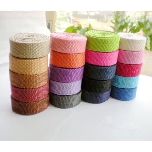 20mm Canvas Cotton Webbings High Tenacity Backpack Strap Webbing Label Ribbon Clothes Sewing Tape Outdoor Backpack Bag Parts