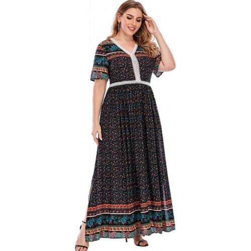 African Dresses For Women Plus Size Sexy V Neck Maxi Dress Gown 2021 Summer New Dashiki Print Split Beach Party Vestidos Dresses