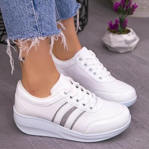 Tonar Tinos White Patent Leather Lace-Up Sports Shoes New Season Convenient Seasonal Style Sneaker
