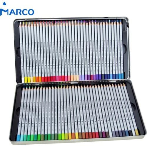 Marco Raffine Fine Art Oil Colored Pencil 24 /36/ 48/ 72 Colors Lapis De Cor Drawing Painting Sketches Tin Box School Supplies