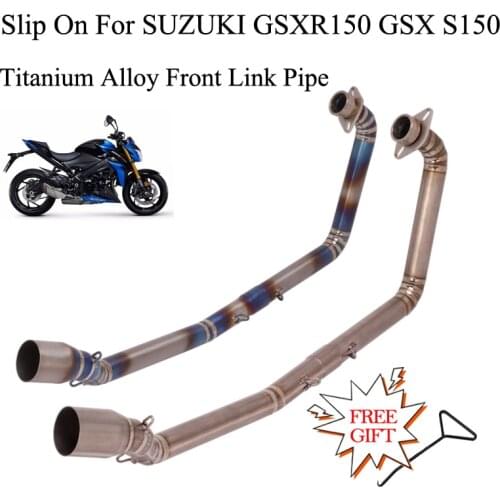 Motorcycle Exhaust Escape Modified Titanium Alloy Front Mid Link Pipe 51mm Slip On For SUZUKI GSXR150 GSX S150 GSX150R GSXS150
