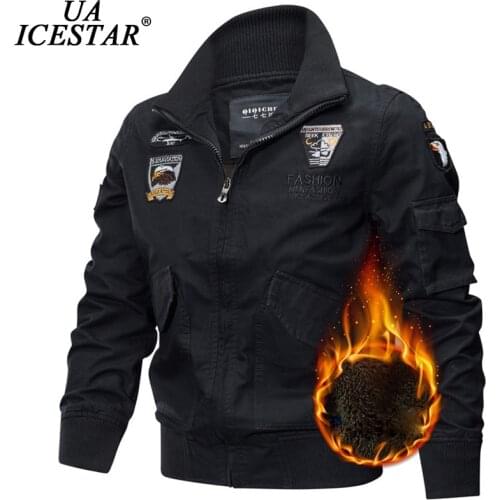 UAICESTAR Winter Jacket Mens 2020 New Brand Thicken Warm Fleece Parkas Coat Casual Fashion Slim Embroidery Men Autumn Jackets