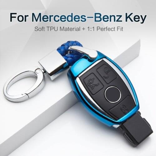 New TPU Car Key Case Cover For Mercedes Benz Accessories W202 W203 W212 W210 W177 W168 W204 CLA AMG A B C E S G Key Ring Shell