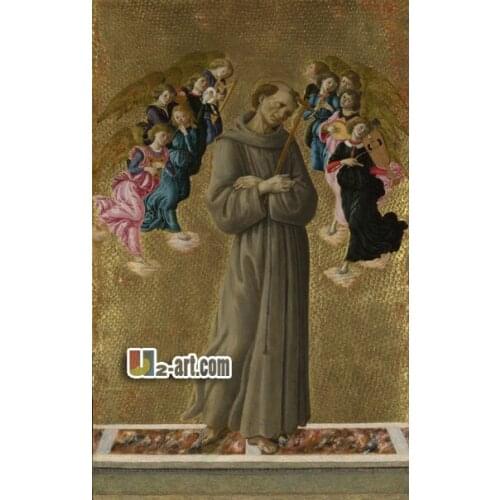 Canvas Prints (Saint Francis of Assisi with Angels) Free shipping wall art decor HD print on canvas for sale Religion-349